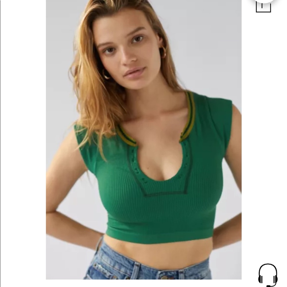 ISO Urban Outfitters Go For Gold Seamless Top Green